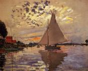 克劳德莫奈 - Sailboat at Le Petit-Gennevilliers